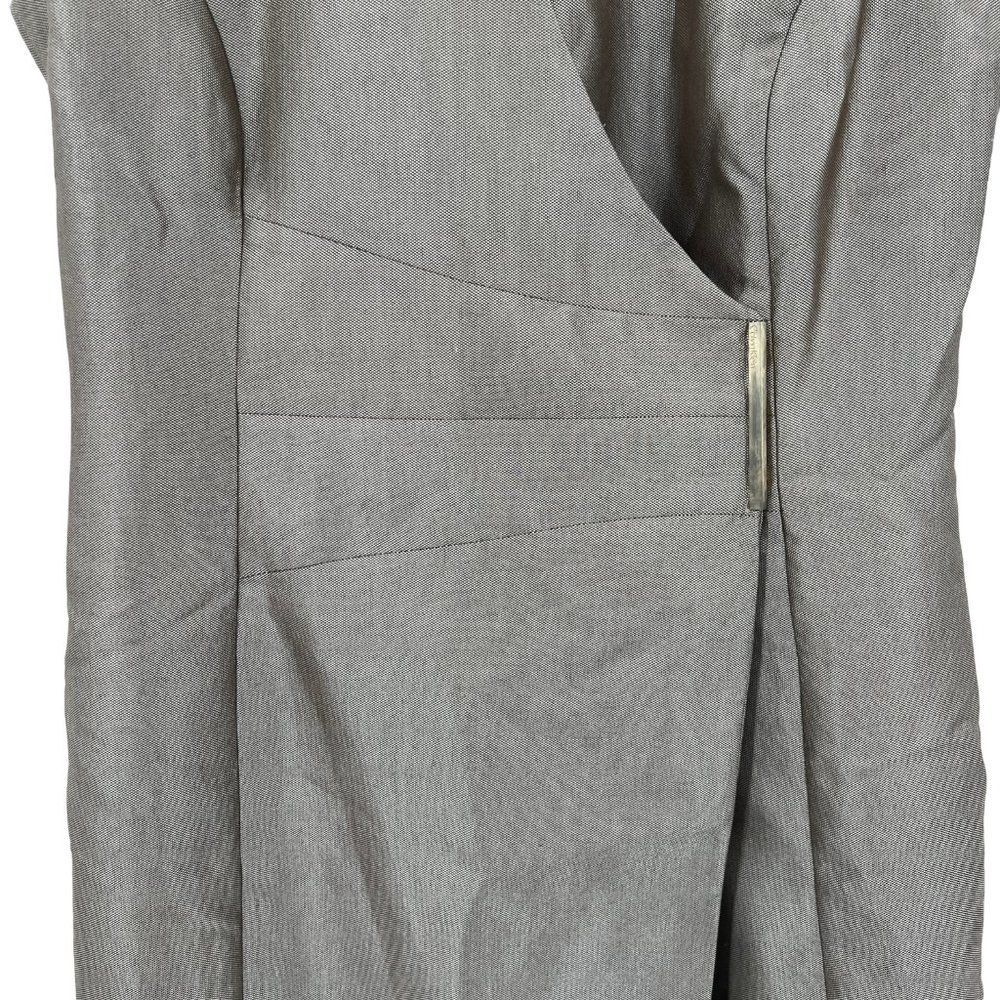 Calvin Klein Gold Brown Cap Sleeve Wrap Dress Size 4 Gold Bar Chic Edgy - Picture 6 of 16